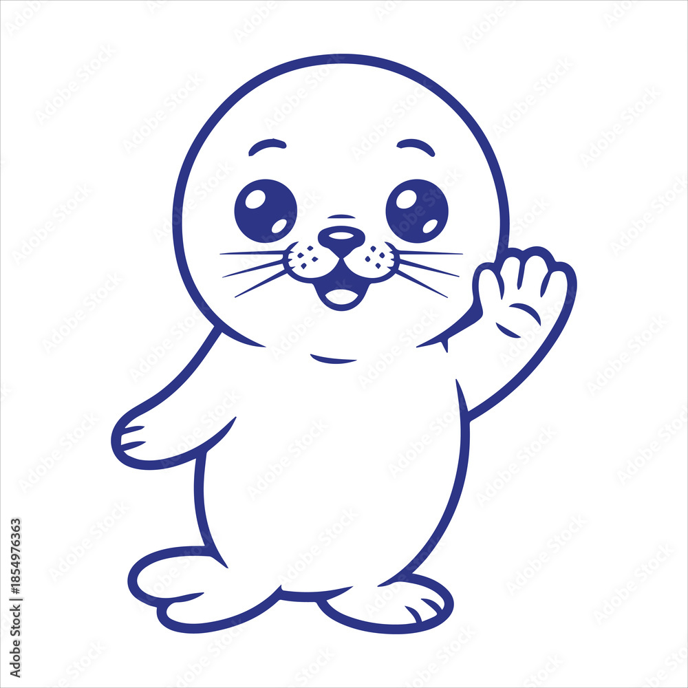 Naklejka premium Cute Seal with Big Eyes