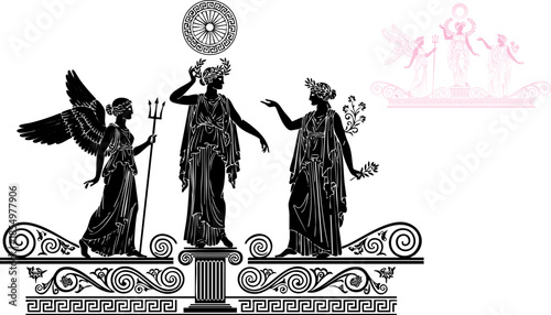 Small pink pixelated monument statue silhouette on black background