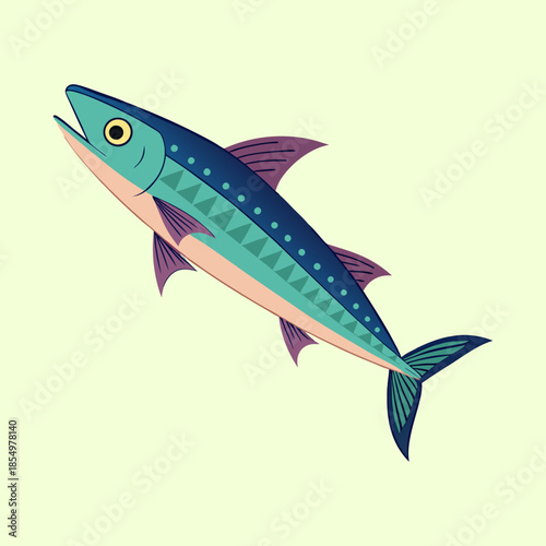 vector illustration of a spanish mackerel