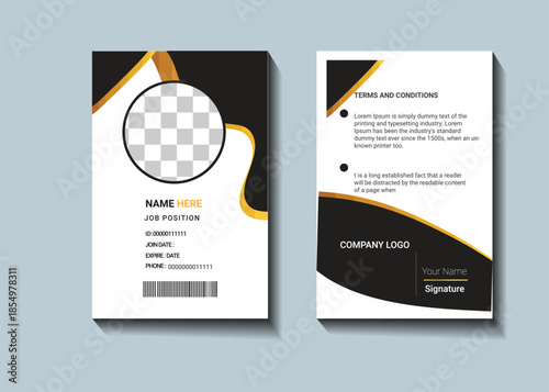 Abstract id cards template with round shape design photo