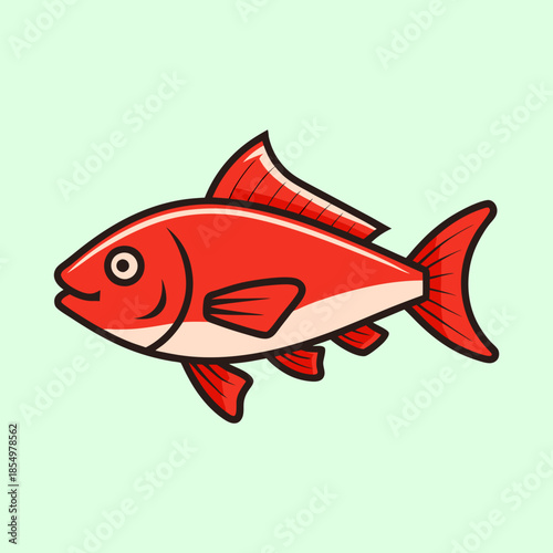 Illustration of a vibrant red fish swimming in a sea of possibilities