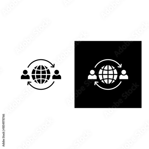 B2B icon black and white filled.