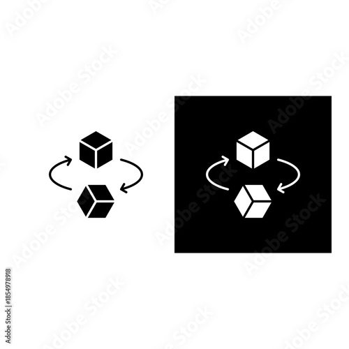 Pivot icon black and white filled.