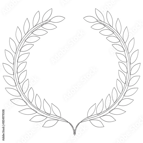 Continuous line wheat icon