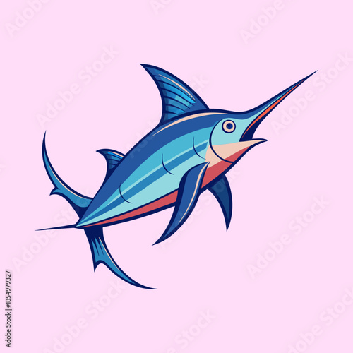 vector illustration of a swordfish