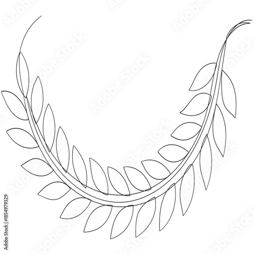 Continuous line wheat icon