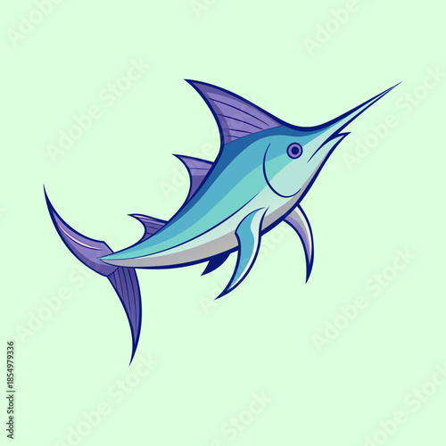 vector illustration of a swordfish