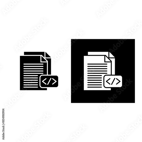 Source Code icon black and white filled.