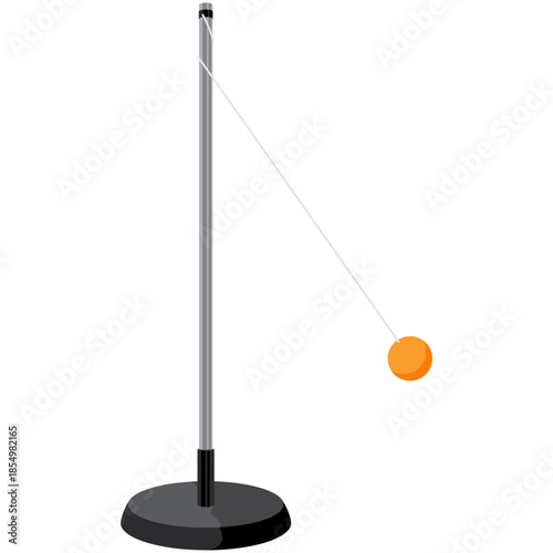tetherball game metal pole vector.
