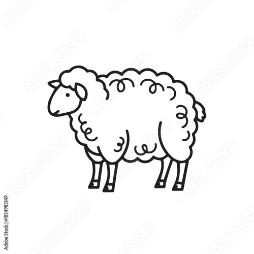 "Woolly sheep side view minimal livestock icon"