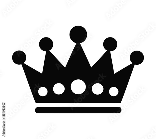 Simple black crown icon silhouette symbol
