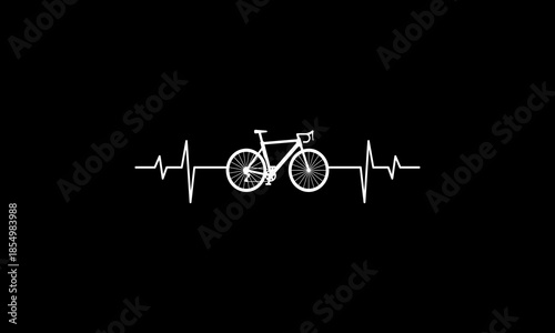 Cycling heartbeat t-shirt Printable Design Cut File for Cricut and Silhouette