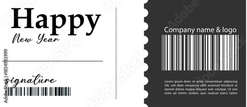 new year tamplate barcode style
