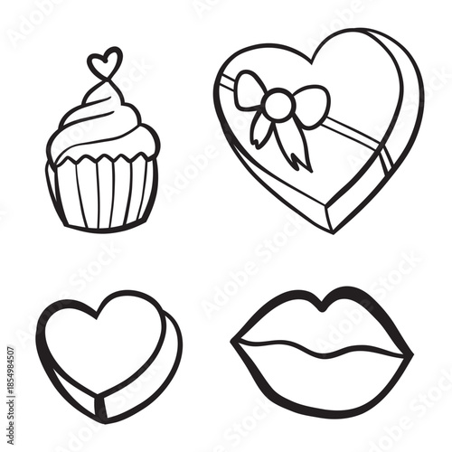 vector set of heart shaped cookies