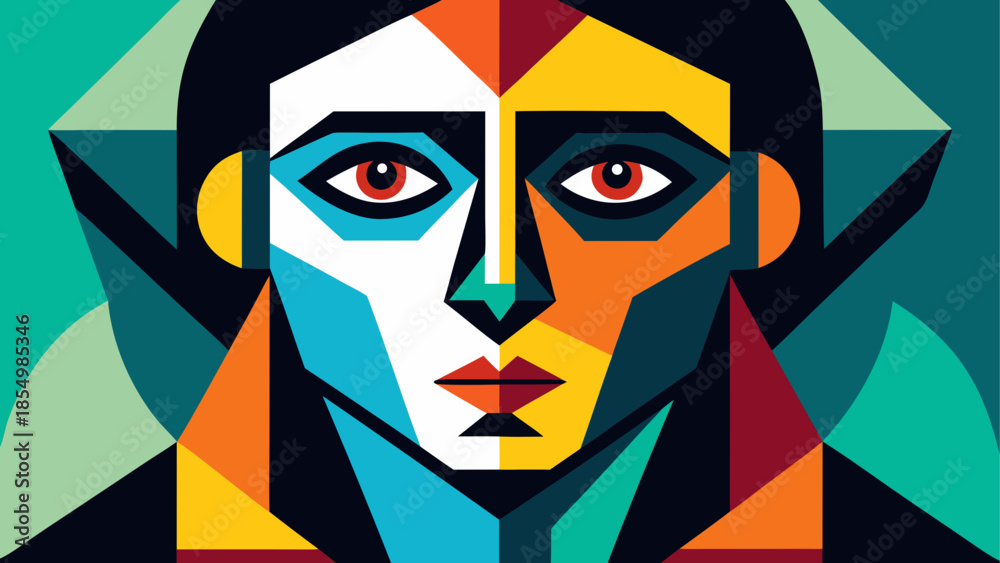 Fototapeta premium Abstract portrait in geometric style