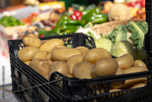 Fresh potatoes at the local market