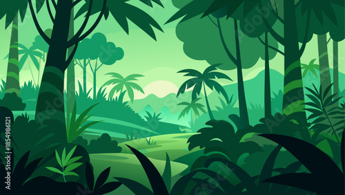 Vibrant tropical forest