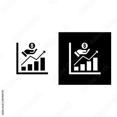 Public Offering icon black and white filled.