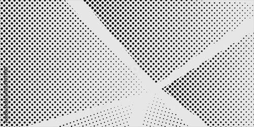 A high-contrast black-and-white halftone design with dynamic diagonal motion, combining vintage comic book energy and clean minimalist style. modern background eps 10