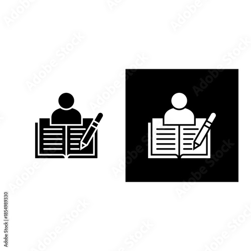 Author icon black and white filled.