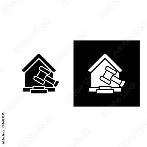 Litigation icon black and white filled.