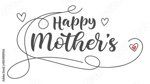 Mother's Day Silhouette Typography, isolated on white