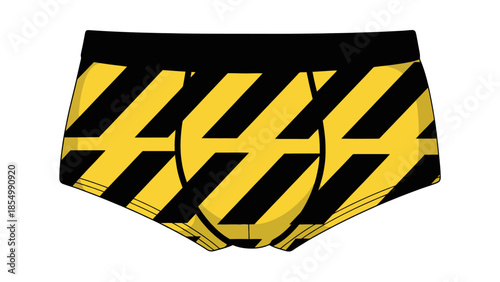 Striking Yellow and Black Striped Underwear Design - Bold Graphic Pattern for Apparel