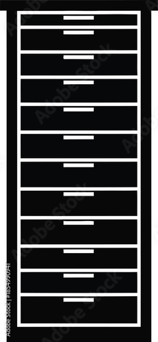 Sleek black storage cabinet with multiple drawers for efficient organization in any modern space