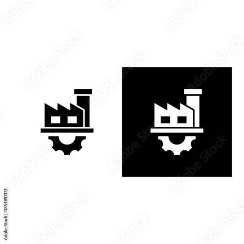 Production icon black and white filled.