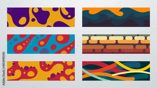 Vector set of modern background with decorative design elements