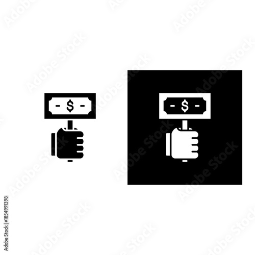 Bidding icon black and white filled.