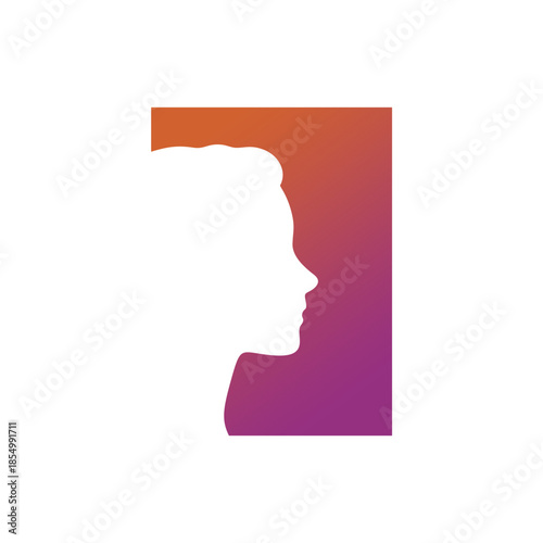 Human head  Collection of black silhouettes, diverse male and female side view faces, different hairstyles