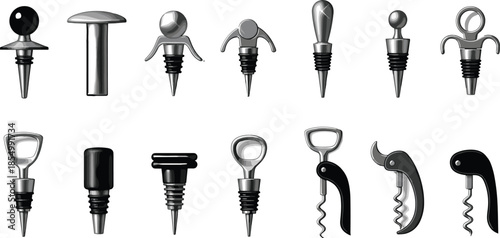 Wine bottle stoppers and corkscrews in various wine stoppers wine accessories metal stoppers