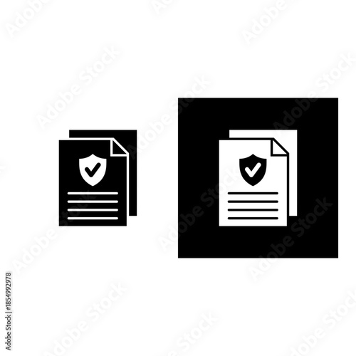 Policy icon black and white filled.