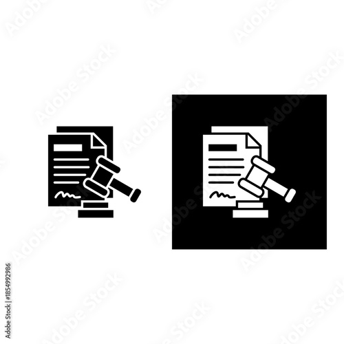 Regulations icon black and white filled.