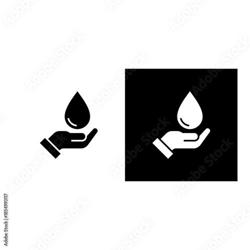 Water icon black and white filled.