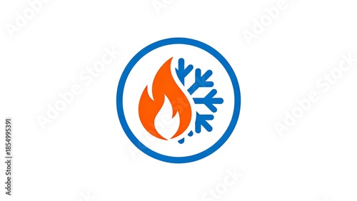 Air Conditioning And Heating Symbol With Flame And Snow