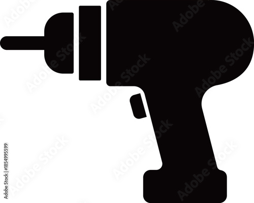 電動ドライバーのアイコン　モノトーン