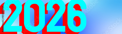 Large bold 2026 numerals rendered in a modern blue gradient style over a soft abstract colorful background