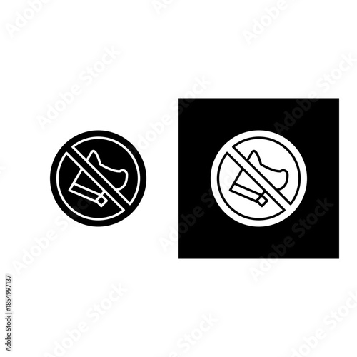 No Pets icon black and white filled.