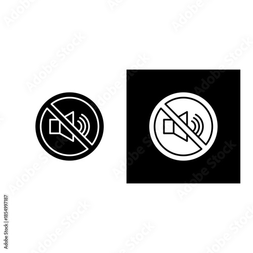 No Sound icon black and white filled.