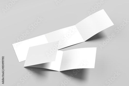 Folded Flyer Mockup Set with Z-Fold and Tri-Fold Layout on Minimal Background