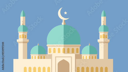 Ramadhan greetings A stunning illustration of a mosque, symbolizing peace and unity during the holy month