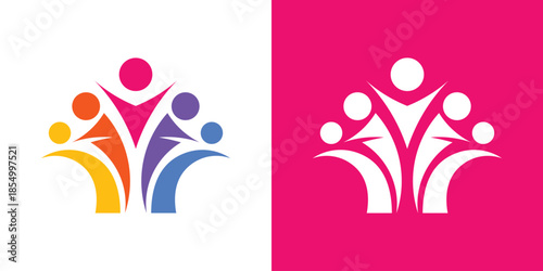 logo combines people and teamwork in a family-inspired dual-meaning design. Human forms symbolize unity and collaboration, while the family element reflects trust, care, and togetherness.