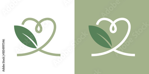 logo combines love and care with nature in a dual-meaning design. The heart represents compassion and care, while natural elements symbolize sustainability and harmony, creating a warm, gentle.