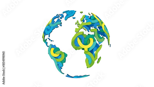 Colorful Abstract Globe Illustration Earth Concept for Global Connectivity and Environment