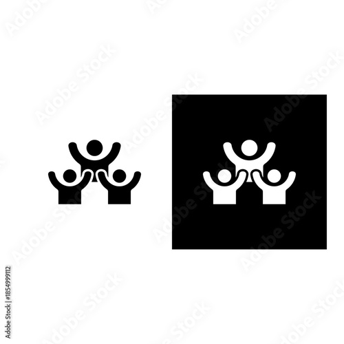 Youth Empowerment icon black and white filled.