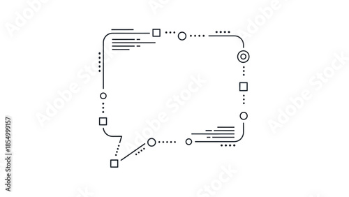 Abstract Digital Communication Icon A Minimalist Speech Bubble Design on White Background