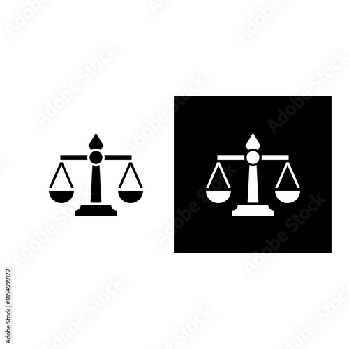 Justice icon black and white filled.