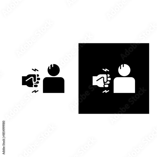 Bullying icon black and white filled.